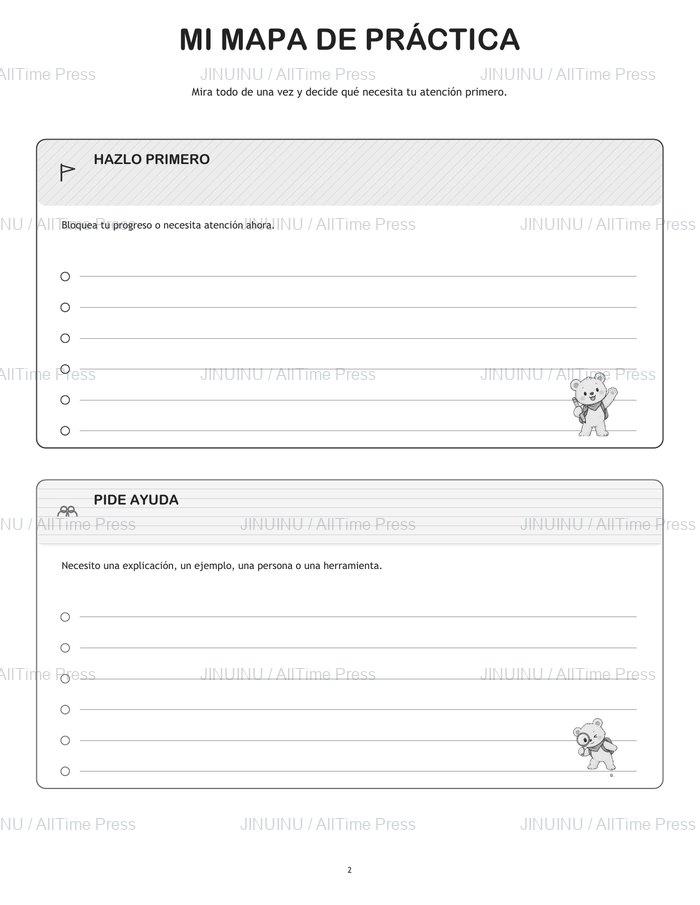 Spanish · Black-and-white · Practice Map