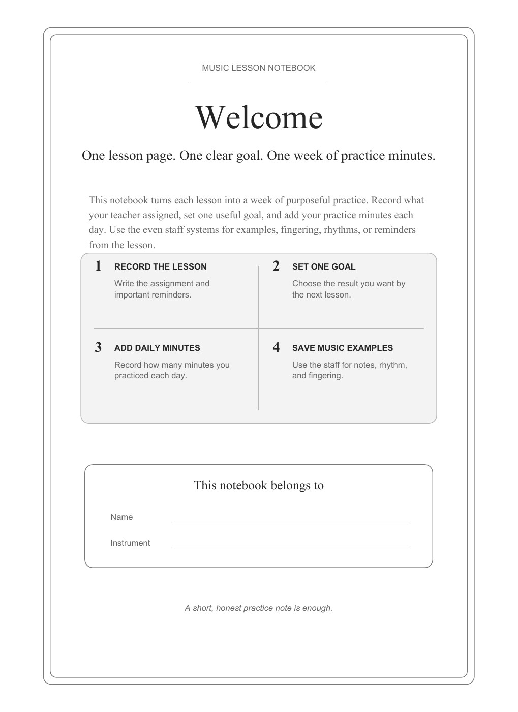 Full welcome and ownership page
