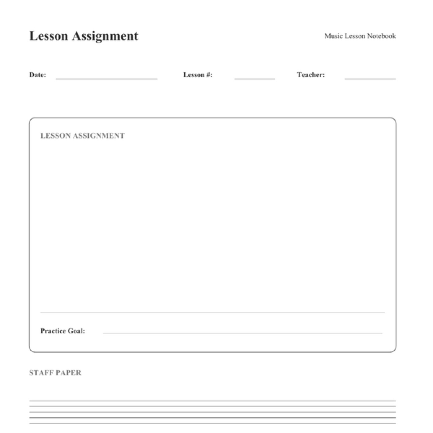 Weekly lesson page