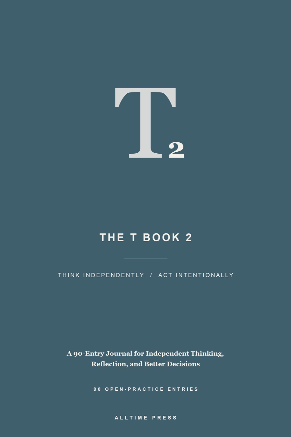 Blue gray cover of The T Book 2 with a large T and small 2